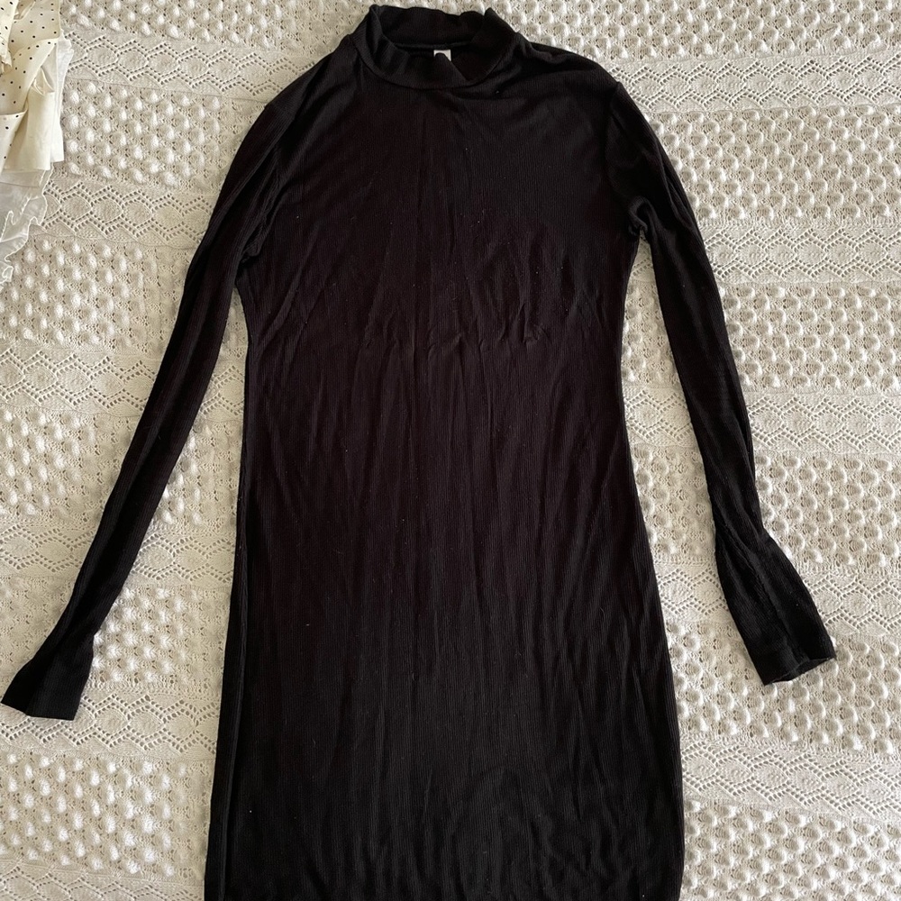 Black Long Sleeve Mockneck dress